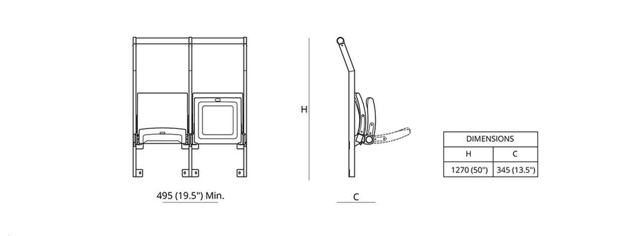 RailSeat ARC Dimensions