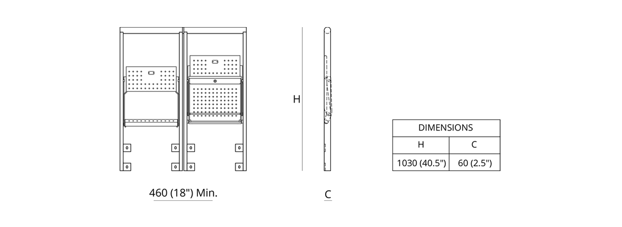 RailSeat One Dimensions