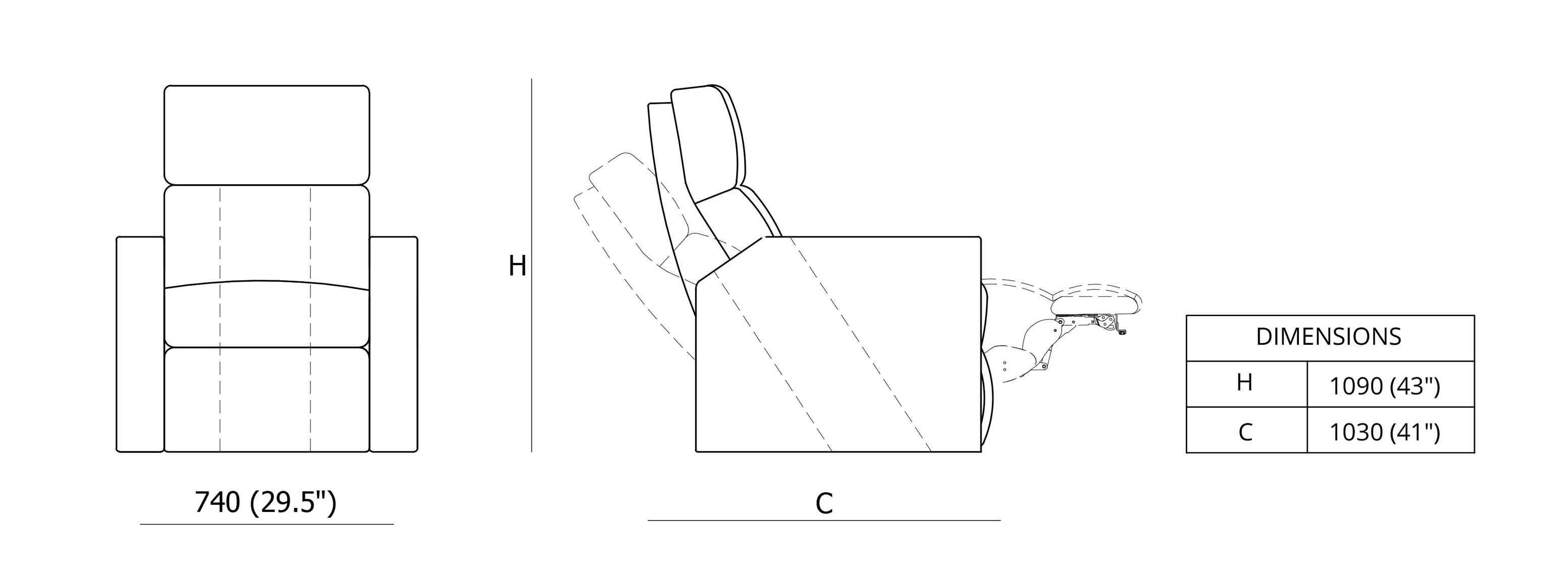 Verona Dual Motor Dimensions