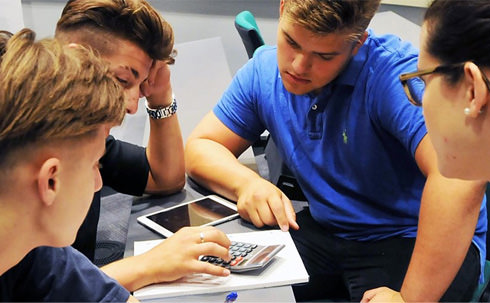 students studying
